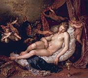 Hendrick Goltzius Sleeping Danae Being Prepared to Receive Jupiter Germany oil painting artist